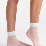 Coloured Sheer Ankle 2 Pack - Fudge/White