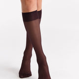 Coloured Sheer Knee High - Fudge