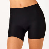 Laser Cut Waisted Mid Thigh Short - Black
