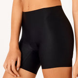 Laser Cut Waisted Mid Thigh Short - Black