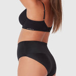 Micro Grip Short Mid Waist Brief - Black - Ambra Corporation 