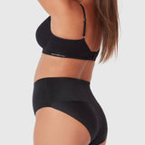 Micro Grip Short Mid Waist Brief - Black - Ambra Corporation 
