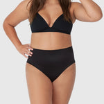 Micro Grip Short Mid Waist Brief - Black - Ambra Corporation 