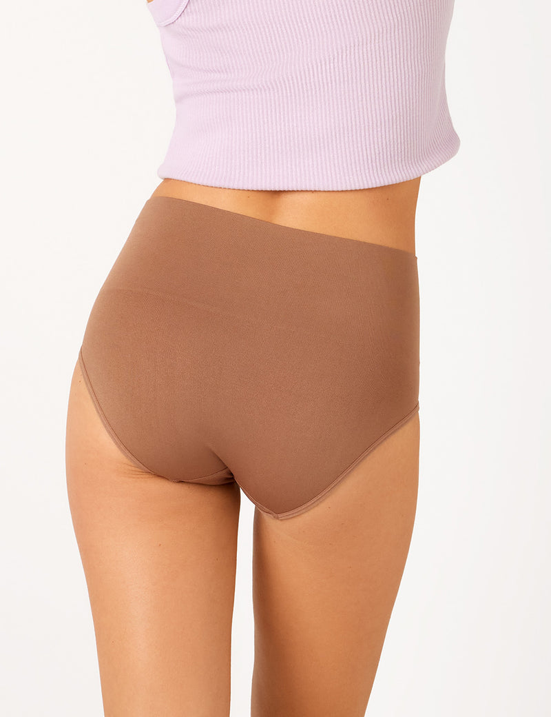 2 Pack Seamless Smoothies Full Brief - Almond/Sunset Sand