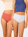 2 Pack Seamless Smoothies Full Brief - Desert Sand/Cool blue