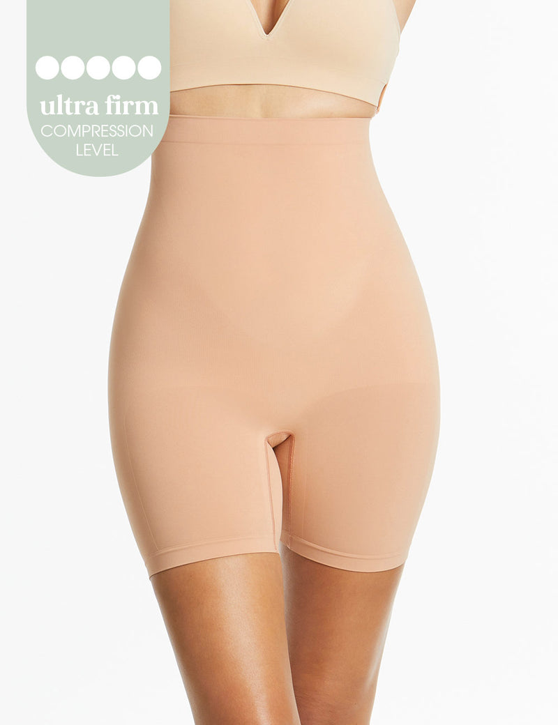 Killer Curves Hi Waisted Shaping Short - Toffee