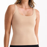 Seamless Smoothies Reversible Shelf Bra Tank - Rose Beige