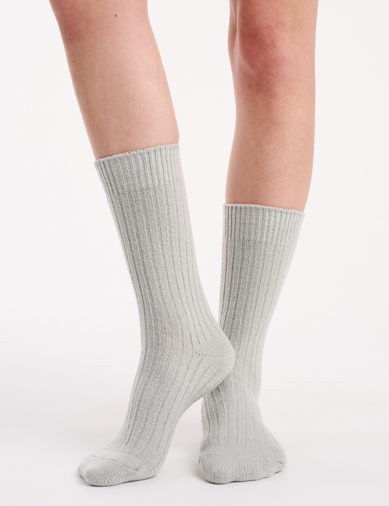 Slouchy Home Sock - Grey Marle