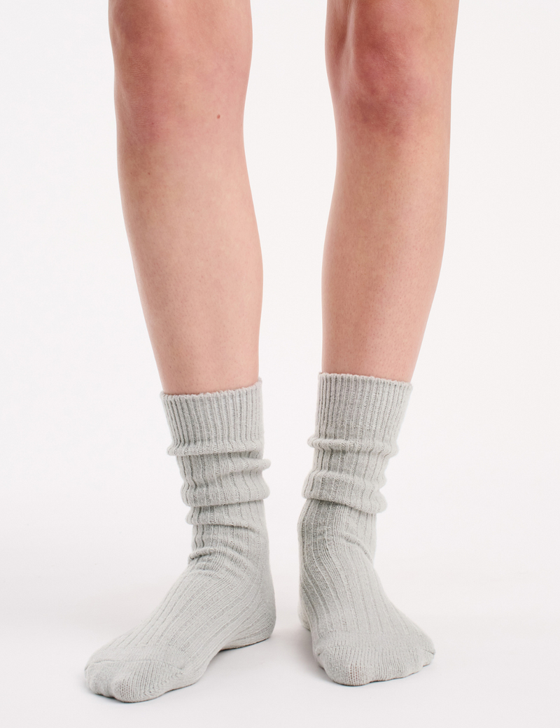 Slouchy Home Sock - Grey Marle