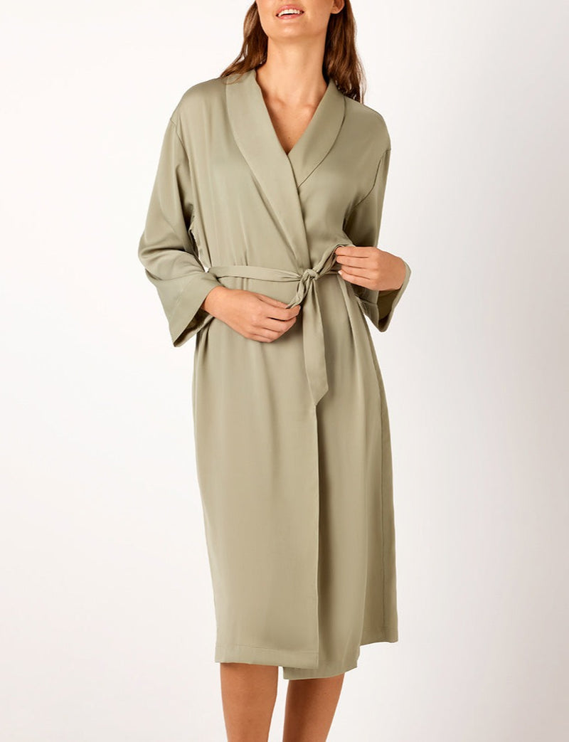 Lounge Recycled Poly Satin Gown - Pistachio