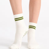 Organic Cotton Grip Crew Sock - Meadow