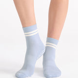 Organic Cotton Grip Crew Sock - Seaspray