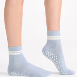Organic Cotton Grip Crew Sock - Seaspray