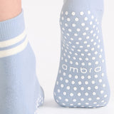 Organic Cotton Grip Crew Sock - Seaspray