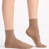 Organic Cotton Rib Top Crew Sock 2 Pack - Buttercream/Husk