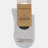 Organic Cotton Rib Top Crew Sock 2 Pack - Grey Marle/Seaspray