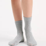Organic Cotton Rib Top Crew Sock 2 Pack - Grey Marle/Seaspray
