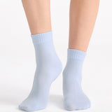 Organic Cotton Rib Top Crew Sock 2 Pack - Grey Marle/Seaspray