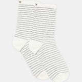 Organic Cotton Stripe Crew - Grey Marle
