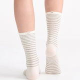 Organic Cotton Stripe Crew - Grey Marle