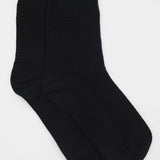 Cotton Waffle Crew - Black
