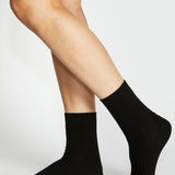 Cotton Waffle Crew - Black
