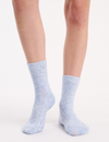 Fleck Wool Blend Crew Sock 2 Pack - Cream/Blue