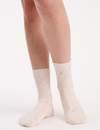 Fleck Wool Blend Crew Sock 2 Pack - Cream/Blue