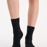 Fleck Wool Blend Crew Sock 2 Pack - Grey Marle/Black