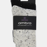 Fleck Wool Blend Crew Sock 2 Pack - Grey Marle/Black