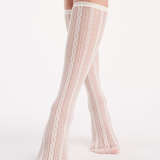 Lace Net Knee High - Buttercream