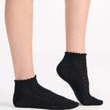 Organic Cotton Low Cut Sock 2 Pair - Black/Buttercream