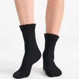 Organic Cotton Ruffle Sock - Black