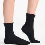 Organic Cotton Ruffle Sock - Black