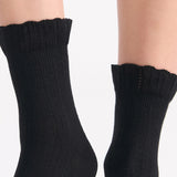 Organic Cotton Ruffle Sock - Black