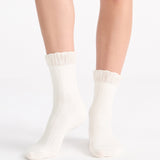 Organic Cotton Ruffle Sock - Buttercream