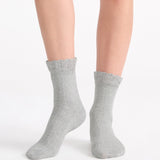 Organic Cotton Ruffle Sock - Grey Marle