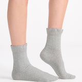 Organic Cotton Ruffle Sock - Grey Marle
