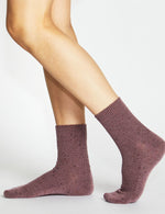 Waffle Crew Sock 2 Pack - Fig/Dark Grey Marle