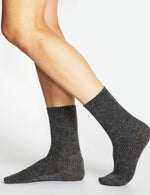 Waffle Crew Sock 2 Pack - Fig/Dark Grey Marle