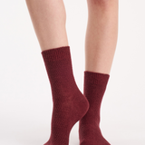 Waffle Crew Sock 2 Pack - Garnet/Charcoal