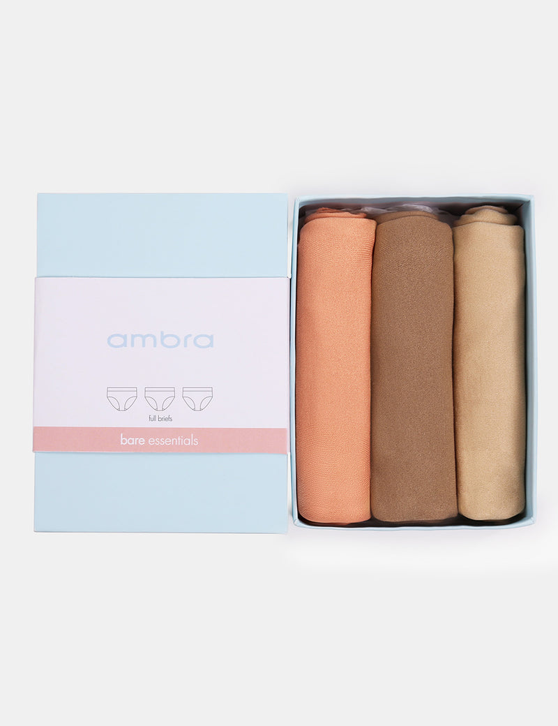 Full Brief gift box, peach, almond, beige