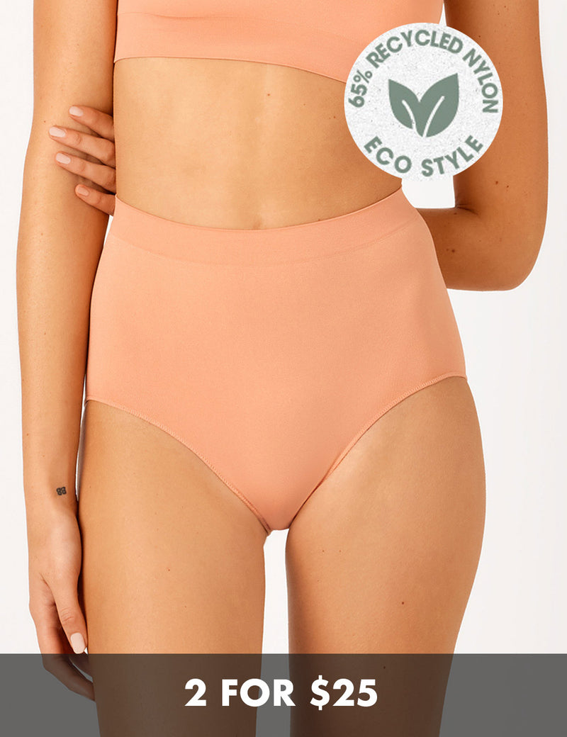Bare Essentials Recycled Nylon Full Brief- Spiced Peach