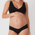 Bamboo Maternity Crossover Crop - Charcoal Marle - Ambra Corporation 
