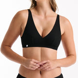 Refined Rib Plunge Bra - Black