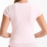 Refined Rib Round Neck Tee - Shell