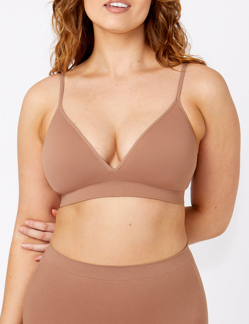 Bare Essentials Recycled Nylon Moulded Wirefree Bra - Almond