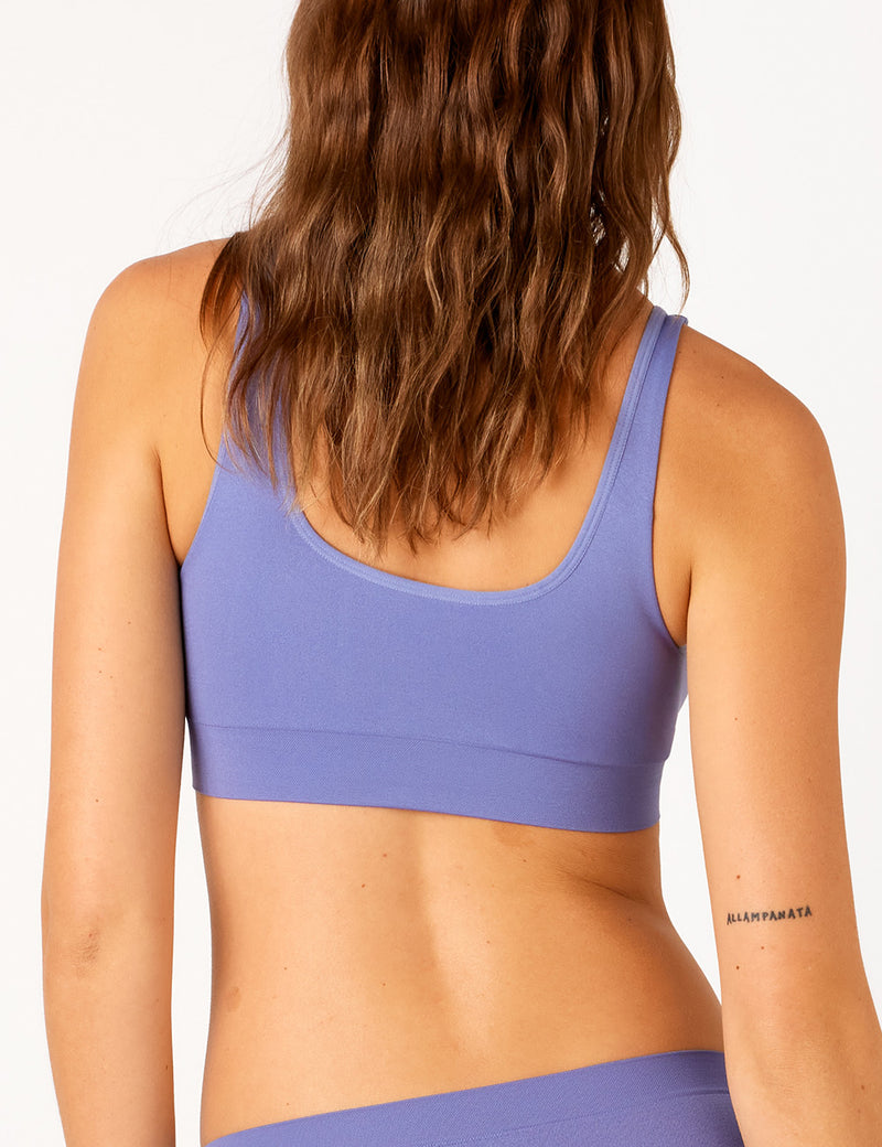 Bare Essentials Recycled Nylon Reversible Padded Crop - Bluebird