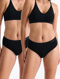 Purebasics Midi Brief 2 Pack - Black