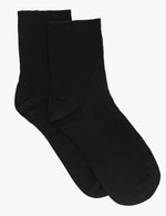 Viscose Blend Rib Crew - Black